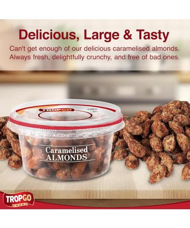 Tropgo Caramelised Almonds 180g - Sweet Nuts in a Resealable and Recyclable Nut Tub - Wholesome Trail Mix with Fibre Protein and Essential Minerals - Healthy Nuts for All Ages - Buy Online on SooperMarket.com