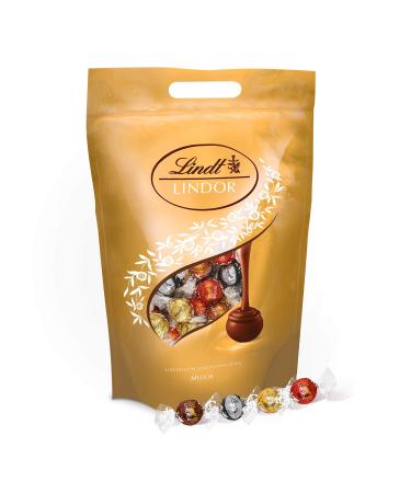 Lindt chocolate lindor balls mix2 kg bag |Approx. 160 lindor balls in the varieties of full milk white Dark 60% hazelnut |Praline gift |Large pack |Chocolate gift