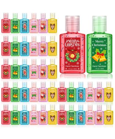 Frienda 24 Packs Mini Hand Sanitizer Bulk Christmas Hand Sanitizer Travel Size 1fl oz Baby Shower Xmas Party Favors for Guest Santa Hand Soap Personalized Thank You Gifts 1 Fl Oz (Pack of 24) Bright Colors