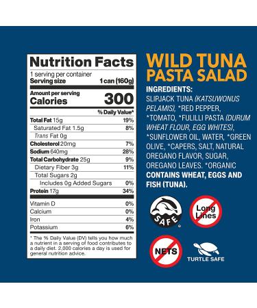 Wild Planet Ready-To-Eat Wild Tuna Pasta Salad with Organic Peppers, Tomatoes & Olives 5.6oz (Pack of 4) - Buy Online on SooperMarket.com