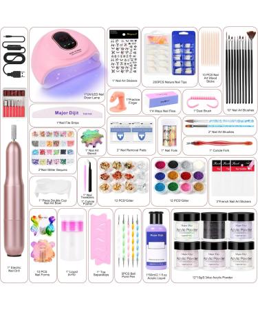 DouborQ Acrylic Nail Kit with Electric Nail Drill Nail Lamp U V Nail Dryer Light Manicure Pen False Nail Tips Starter Set Acrylic Nail Art Supplies for Beginner with Everything (MT20-12) - Buy Online on SooperMarket.com