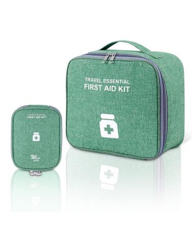 Vavicrap medication bag 2 pieces of medication bag large portable small travel pharmacy pocket empty first help medication storage waterproof capacity bag for home travel green