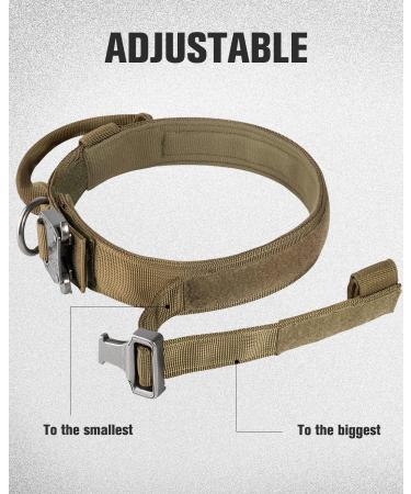 Joyal Tactical Dog Collar | Adjustable Dog Collar with Handle for Medium-Sized Dogs | QR Code Feature | Durable Khaki Design - Buy Online on SooperMarket.com