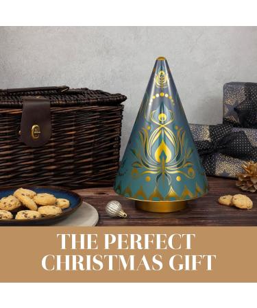 Musical Christmas Tree Biscuits Gift Set | Festive Biscuits Tin with Wind-Up Christmas Carousel | Food Gift Ideas for Women and Men | The Silver Crane Company - Buy Online on SooperMarket.com