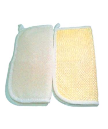 3 pcs Dual-Sided Exfoliating Scrubber & Terry Cloth Towel Set for Home Spa - Gentle Exfoliation for Face & Body - Shower Scrubber for Dead Skin Removal - Ideal for Skin Care - Buy Online on SooperMarket.com
