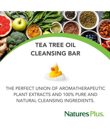 Natures Plus Purifying Cleansing Bar with Tea Tree Oil - 100% Natural Skin Health Soap - 3.5 oz - Buy Online on SooperMarket.com
