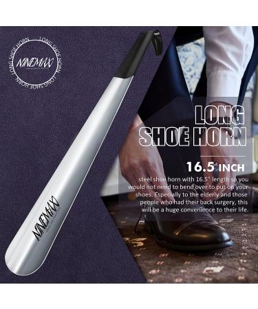 NINEMAX Long Handle Metal Shoe Horn 16.5 for Seniors, Men & Women (Pack of 2) - Buy Online on SooperMarket.com