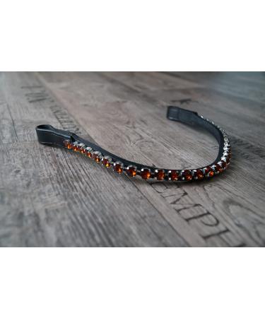 Generic browband with large stones Warmblood Thoroughbred (Warmblood XL 45cm brown) Warmblood XL 45cm brown