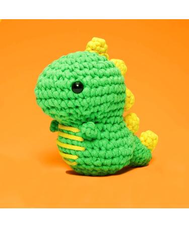 Woobles Beginners Crochet Kit with Easy Peasy Yarn - Step-by-Step Video Tutorials - Fred The Dinosaur - Buy Online on SooperMarket.com