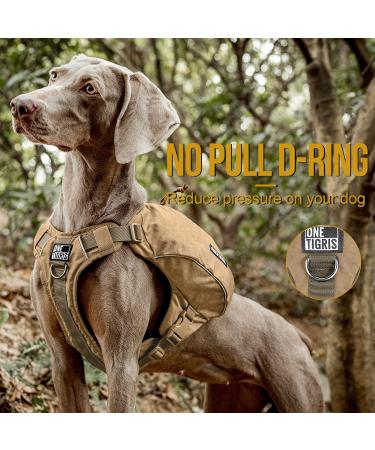 OneTigris Y-Shaped Dog Backpack No Pull CAMLUS Dog Saddle Bag | Lightweight Dog Pack for Hiking, Hunting, Camping | Medium Brown - Buy Online on SooperMarket.com