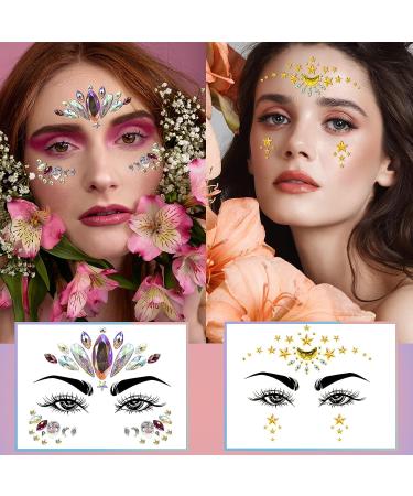 Mermaid Face Gems - 4 Sets Body & Eye Jewels for Women | Rave & Festival Party Accessories - Buy Online on SooperMarket.com