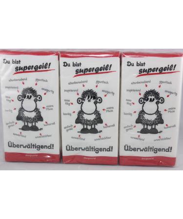 Sheepworld - 43500 - Paper handkerchiefs 6 packs of 10 you are awesome