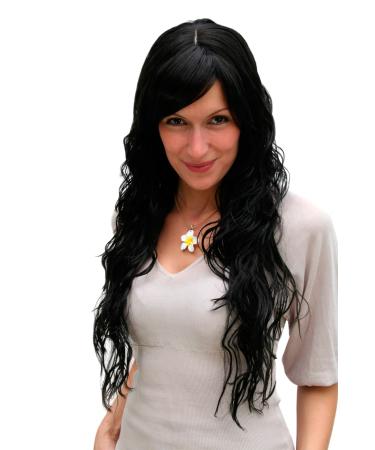 WIG ME UP - 9333-2 Wig black black-brown long hair parting wet look approx. 70 cm