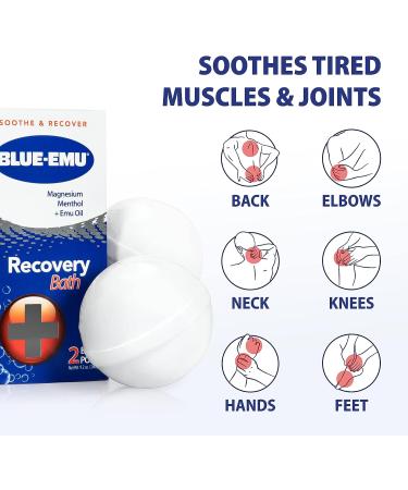 Blue-Emu Recovery Bath Pods for Sore Muscles & Joints - Magnesium, Peppermint Oil & Emu Oil - 2 Pack - Buy Online on SooperMarket.com