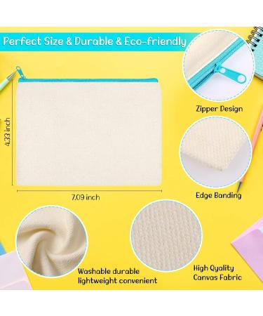 40 Pieces Canvas Zipper Pouch Bags Canvas Pencil Pouch Canvas Makeup Bags Blank Canvas Pencil Case Canvas Cosmetic Bag for Travel DIY Craft School (7.09 x 4.33 Inches S) - Buy Online on SooperMarket.com