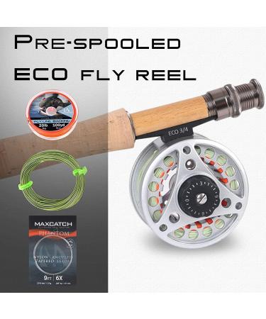 Maximcatch Ultra-Lite Fly Rod for Panfish & Trout - 6' to 7'6 | 1/2/3 WT | 4-Piece Combo for Ultimate Fishing Experience - Buy Online on SooperMarket.com