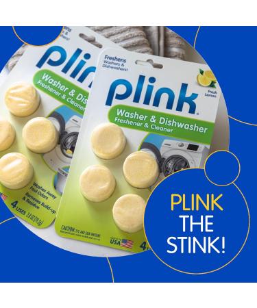 Plink Washer & Dishwasher Freshener | Odor Eliminator & Residue Remover | Septic-Friendly Lemon Scent | 12 Tablets (3 Packs of 4) - International Shipping - Buy Online on SooperMarket.com