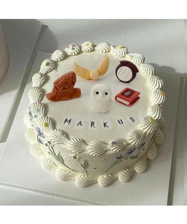 Harry Potter Personalised Cake Toppers Set - Kids Birthday Fondant Icing Wizard Decoration Supplies - Hedwig Owl Snitch Notebook Hat Platform Badge - Comes with an Edible Glue & Extra Gift - 5 Pcs - Buy Online on SooperMarket.com