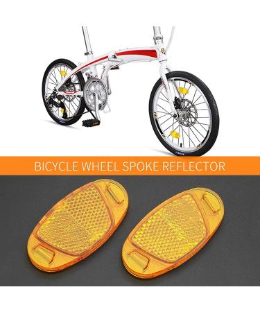 Vicduekg 12-Piece Bike Reflector Set - Front & Spoke Cat Eye Reflectors for MTB & Kids | Enhanced Safety in Yellow - Buy Online on SooperMarket.com