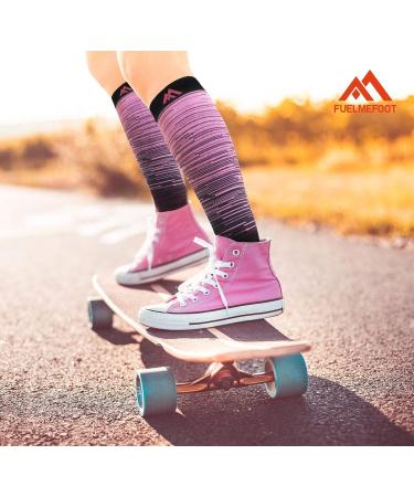Hi Clasmix Graduated Compression Socks for Women&Men Wide Calf Comfort Best for Circulation Pregnancy Nurse Running Travel 01-5 Pairs Colorful Stripes Large-X-Large - Buy Online on SooperMarket.com