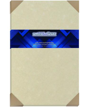 100 Natural Parchment 60 Text ( 24 Bond) Paper Sheets - 12 X 18 Inches Poster | Large Size - 60 Pound is Not Card Weight - Vintage Colored Old Parchment Semblance