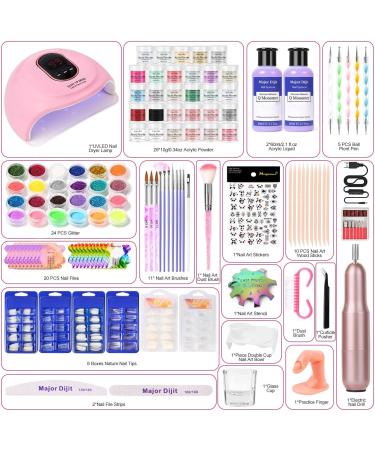DouborQ Acrylic Nail Kit with Electric Nail Drill, UV Nail Lamp, 29 Color Acrylic Powder Starter Set - Complete Nail Art Supplies for Beginners - Buy Online on SooperMarket.com