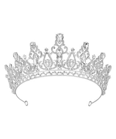 SWEETV Princess Tiaras for Women Silver Crown for Wedding Crystal Bridal Crowns for Quinceanera Prom Pageant Birthday Party 1. Silver