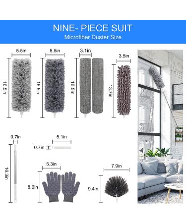 Duster with Extension Pole for Cleaning High Ceilings & Low Places - Ideal for Ceiling Fans, Cabinets, Sofas & Small Spaces - Buy Online on SooperMarket.com