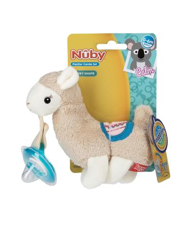 Nuby Soft Plush Pacifinder with Detachable Silicone Pacifier - Llama 0-6 Months | Natural Cherry Shape | Multi | One Size - Pack of 1 - Buy Online on SooperMarket.com