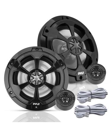 Pyle 6.5" Marine Speakers, 2-Way Coaxial/Component Waterproof Speakers, 240 Watt Butyl Surround Sound and Surface Mount Capability - Black Pair