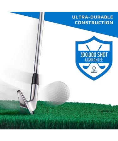 Fiberbuilt Flight Deck Oval Golf Hitting Mat | Real Grass-Like Performance | Adjustable Height Tee | Black/Green | 21.25 x 13.5 x 1.75 | Indoor/Outdoor - Buy Online on SooperMarket.com