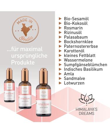Himalayas Dreams Hair Oil & Beard Oil 100ml | Vegan Natural Cosmetics with Rosemary Coconut Sesame & Castor Oils for Limp Hair - Buy Online on SooperMarket.com