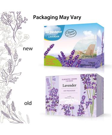 Lavender Essential Oil Air Freshener 4 Pack - Long Lasting Odor Eliminator for Home, Closets, Bathroom - Up to 120 Days - Buy Online on SooperMarket.com