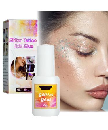 3 PCS Skin Glue for Glitter Tattoos  8ml Glitter Glue Brush Bottle  Water-Soluble Glitter Tattoo Glue  Ideal for Halloween  Carnival  Theme Parties  Costume Events & Make-up Artists
