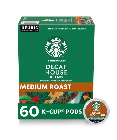 Starbucks Decaf K-Cup Coffee Pods  House Blend for Keurig Brewers  6 boxes (60 pods total) Decaf House 10 Count