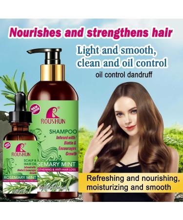 Rosemary Mint Hair Shampoo & Serum Set | All Hair Types | Nourishing Rosemary Oil for Men & Women - Buy Online on SooperMarket.com