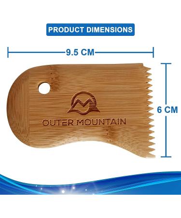 Bamboo Surfboard Wax Comb - Premium Surf Wax Scraper and Remover for Surfers - Outer Mountain Surfboard Essential - Buy Online on SooperMarket.com
