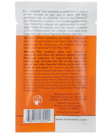 Tan Towel Half Body Plus Self-Tan Towelettes 50 Pack - Natural Sunless Tanning for Radiant Glow - Buy Online on SooperMarket.com