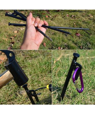 8 Pack Heavy Duty 8 Inch Steel Tent Stakes - Unbreakable Metal Pegs for Camping - Buy Online on SooperMarket.com
