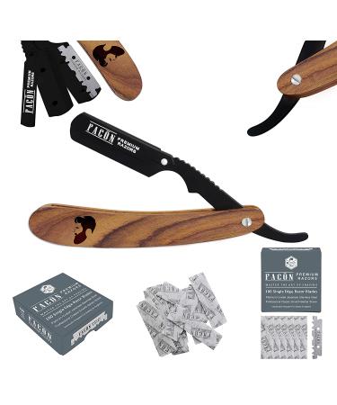 100 BLADES + Facn Professional Vintage Straight Edge Barber Razor - Salon Quality Shavette - Buy Online on SooperMarket.com