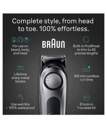 Braun All-in-One Style Kit Series 7 7410: 8-in-1 Men's Trimmer with Beard, Body Trimmer & Hair Clippers - Waterproof, 40 Length Settings - Buy Online on SooperMarket.com