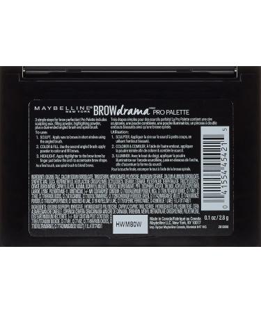 Maybelline Brow Drama Pro Eyebrow Palette Blonde 0.1 oz. - Perfect Your Brows with Precision - Buy Online on SooperMarket.com