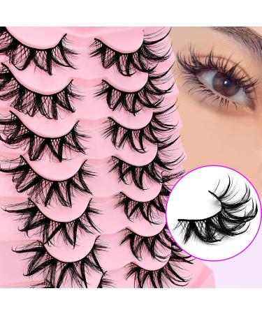 Heracks False Eyelashes Faux Mink Wet Look D-curl Cat-Eye Japanese Style Cosplay Spiky Anime Lashes 20 mm Long Dramatic Thick 7 Pair 7P-Wet-S23 - Buy Online on SooperMarket.com