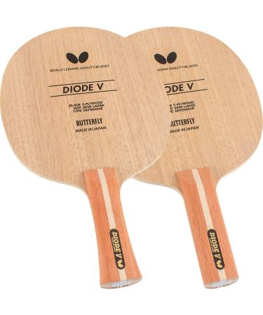 Butterfly Diode V Table Tennis Blade - All-Wood Chopper/Modern Defender Blade - Diode V Blade - Professional Table Tennis Blade - Available in FL and ST Handle Styles - Made in Japan