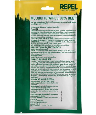 Repel Mosquito Wipes | 30% DEET Insect Repellent for Travel | 15 Wipes - Buy Online on SooperMarket.com