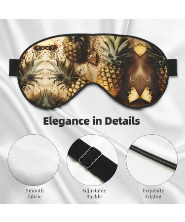Gold Glitter Pineapple Eye Mask | Soft & Breathable Sleep Patch for Women | Perfect Travel Accessory - Buy Online on SooperMarket.com