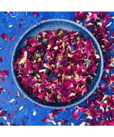 Edible 'Winter Berry' - 50g- Dried Flower Petal Mix - Red Rose White Daisy and Purple Mallow - Food Grade - Culinary - Cake - Bake - Decoration (413)