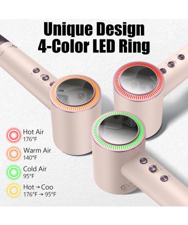 Slopehill Hair Dryer - 110 000 RPM High-Velocity Low Noise Lightweight | Intelligent Temperature Control for Home Salon & Travel - Pink & Rose Gold - Buy Online on SooperMarket.com