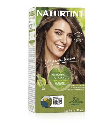 Naturtint Permanent Hair Color 5G Light Golden Chestnut (Pack of 1), Ammonia Free, Vegan, Cruelty Free, up to 100% Gray Coverage, Long Lasting Results 5G - Light Golden Chestnut 5.6 Fl Oz (Pack of 1)