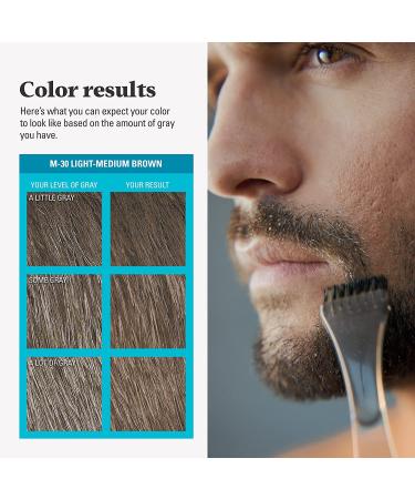 Just For Men Mustache & Beard Coloring - Light-Medium Brown M-30 (Pack of 1) with Brush Included - Packaging May Vary - Buy Online on SooperMarket.com